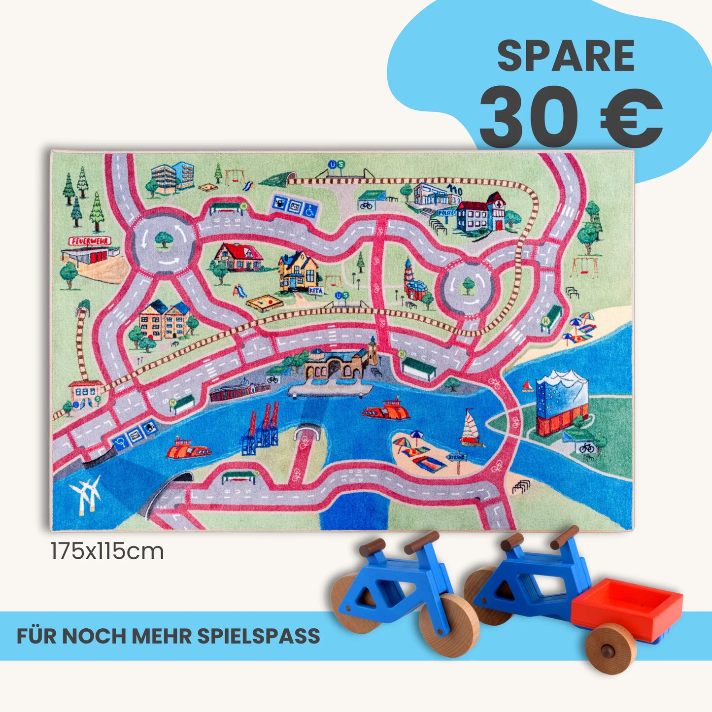 Spielteppich HAMBURG 175x115cm im Starter-Set