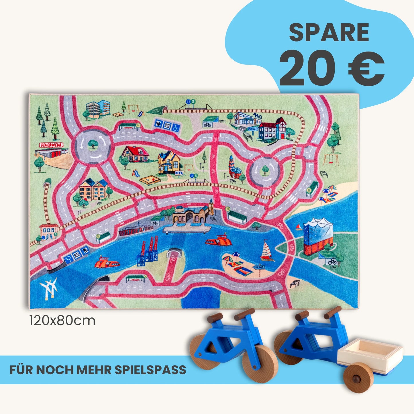 Spielteppich HAMBURG 120x80cm im Starter-Set