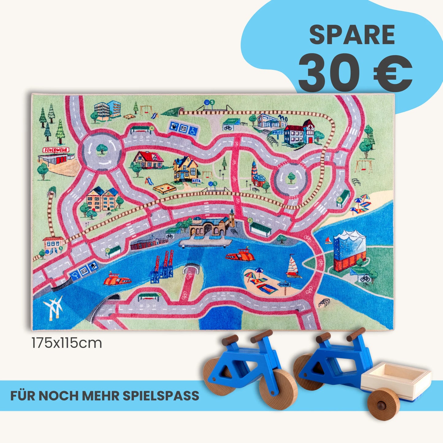 Spielteppich HAMBURG 175x115cm im Starter-Set