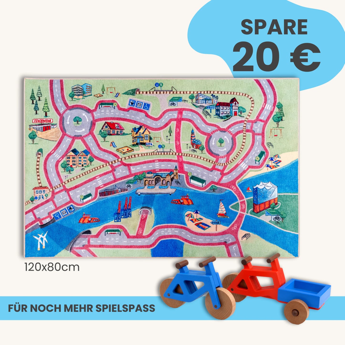 Spielteppich HAMBURG 120x80cm im Starter-Set