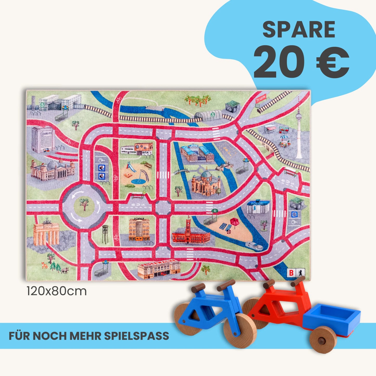 Spielteppich BERLIN 120x80cm im Starter-Set