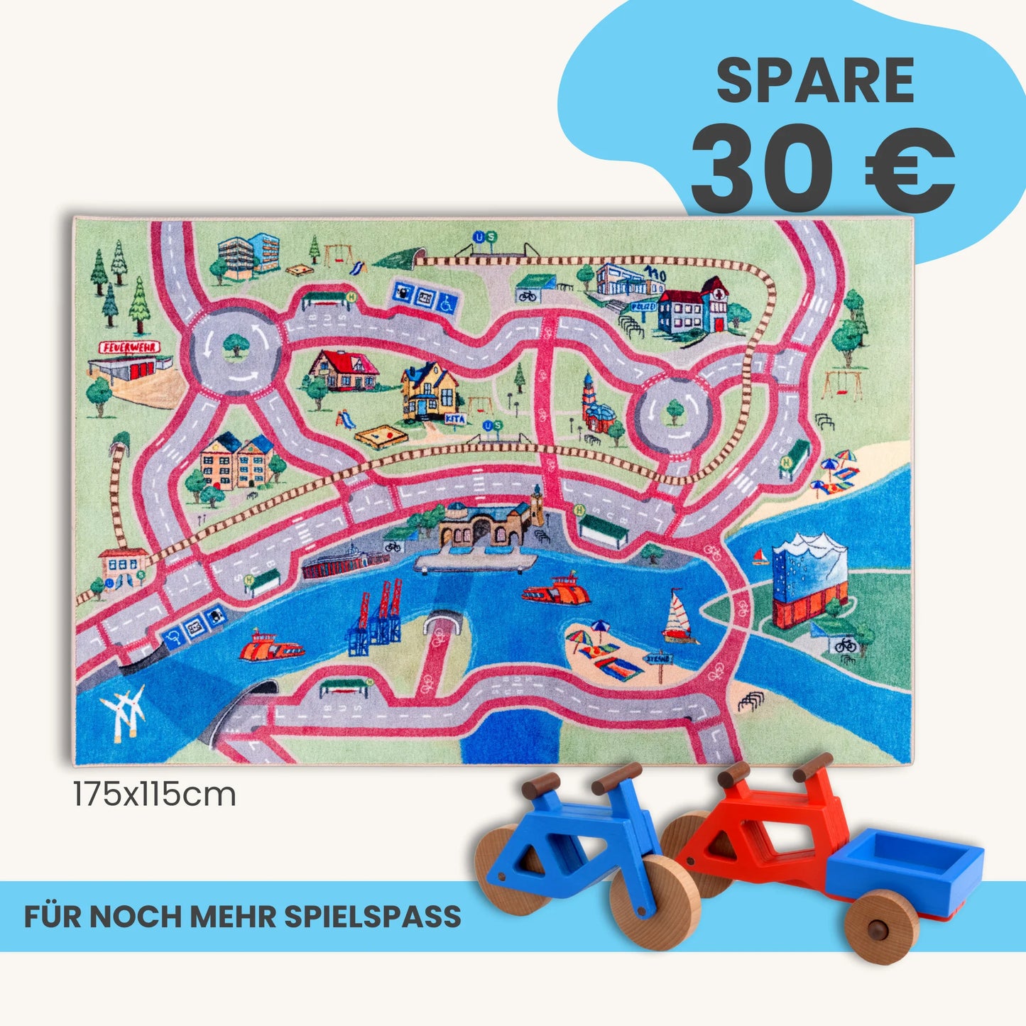 Spielteppich HAMBURG 175x115cm im Starter-Set