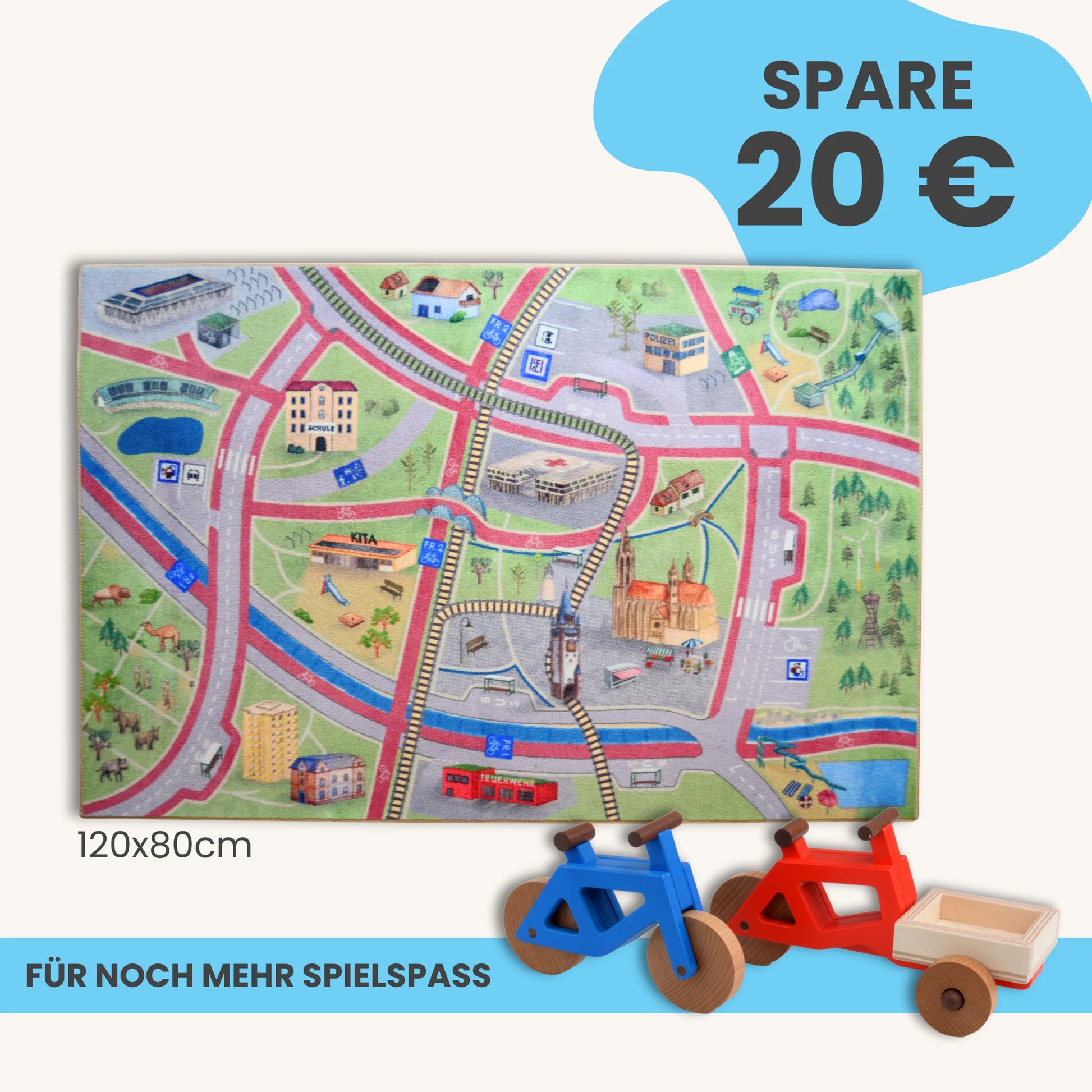 Spielteppich Freiburg 120x80cm im Starter-Set für noch mehr Spielspaß