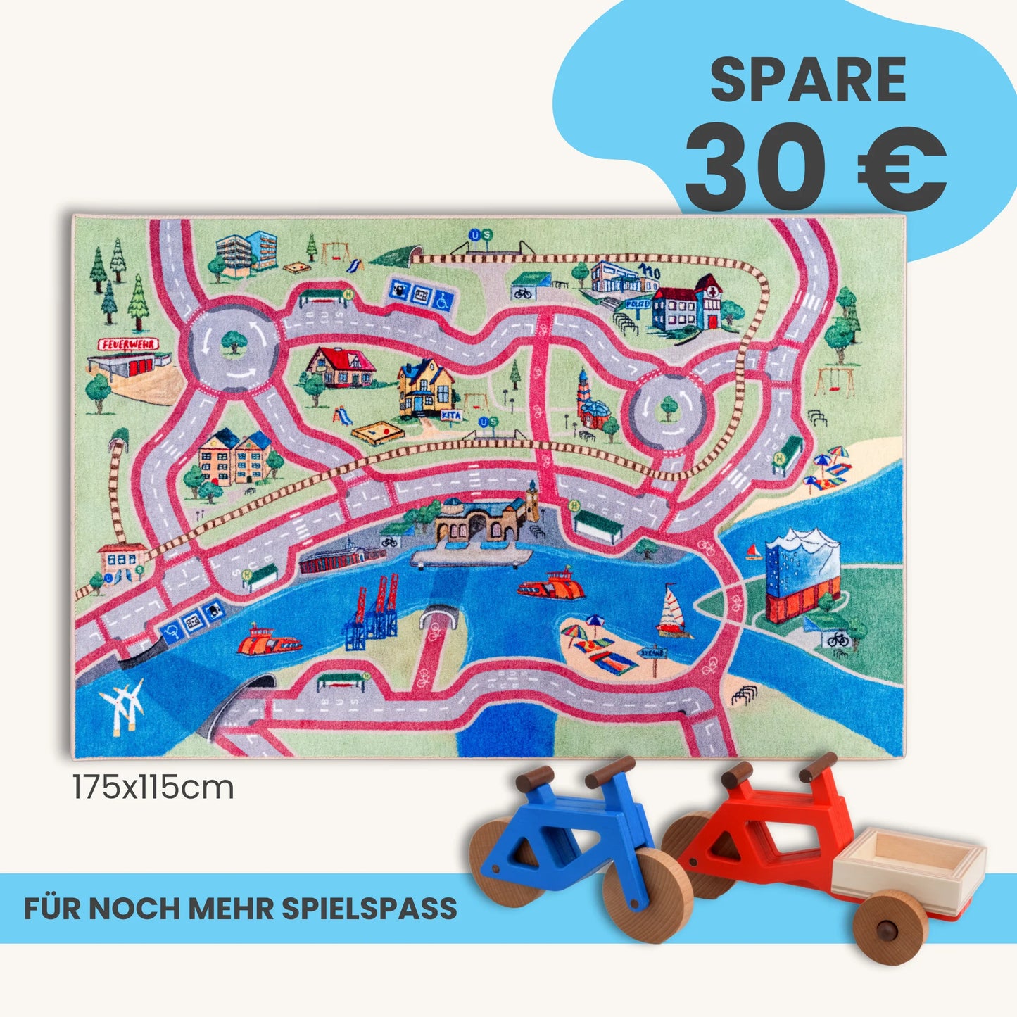 Spielteppich HAMBURG 175x115cm im Starter-Set