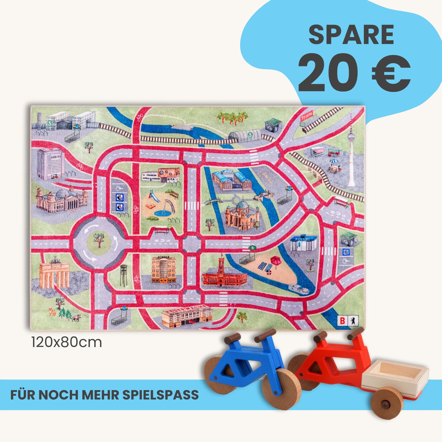 Spielteppich BERLIN 120x80cm im Starter-Set