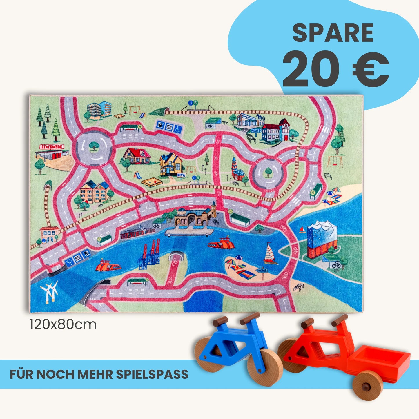 Spielteppich HAMBURG 120x80cm im Starter-Set