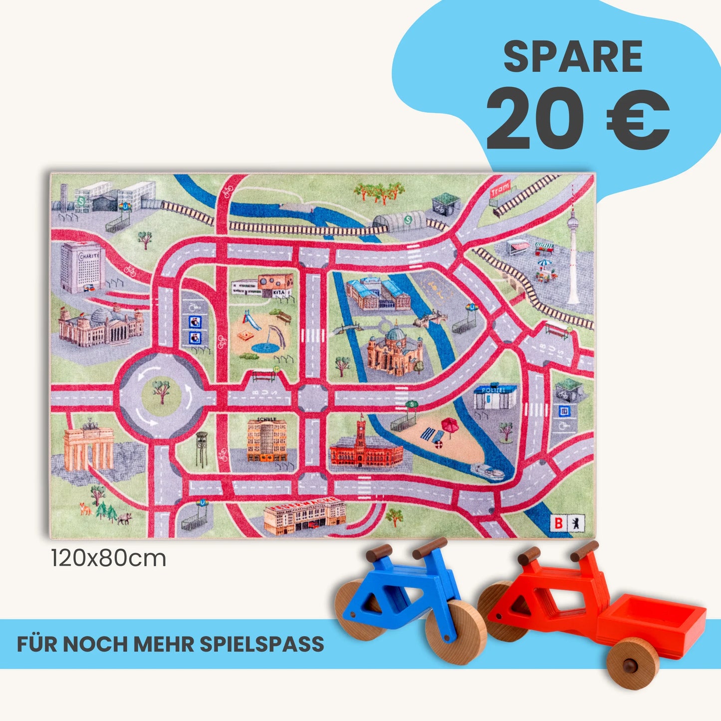 Spielteppich BERLIN 120x80cm im Starter-Set