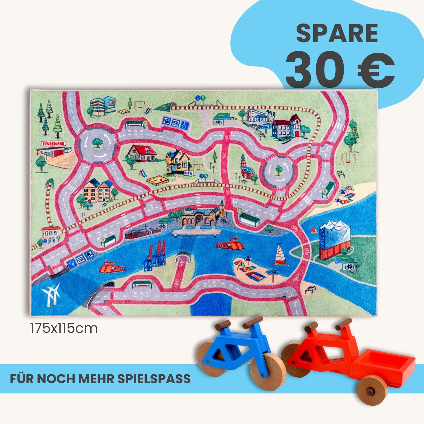 Spielteppich HAMBURG 175x115cm im Starter-Set