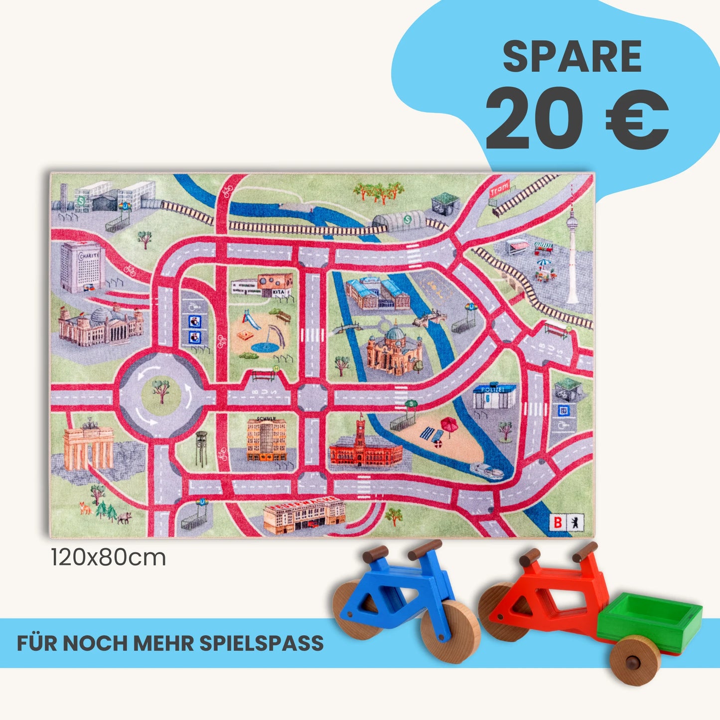 Spielteppich BERLIN 120x80cm im Starter-Set
