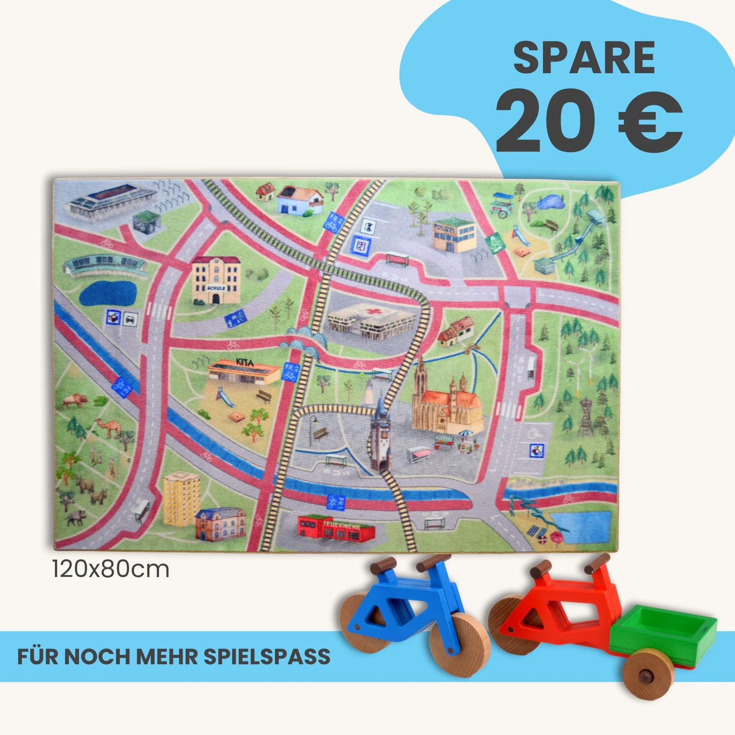 Spielteppich FREIBURG 120x80cm im Starter-Set