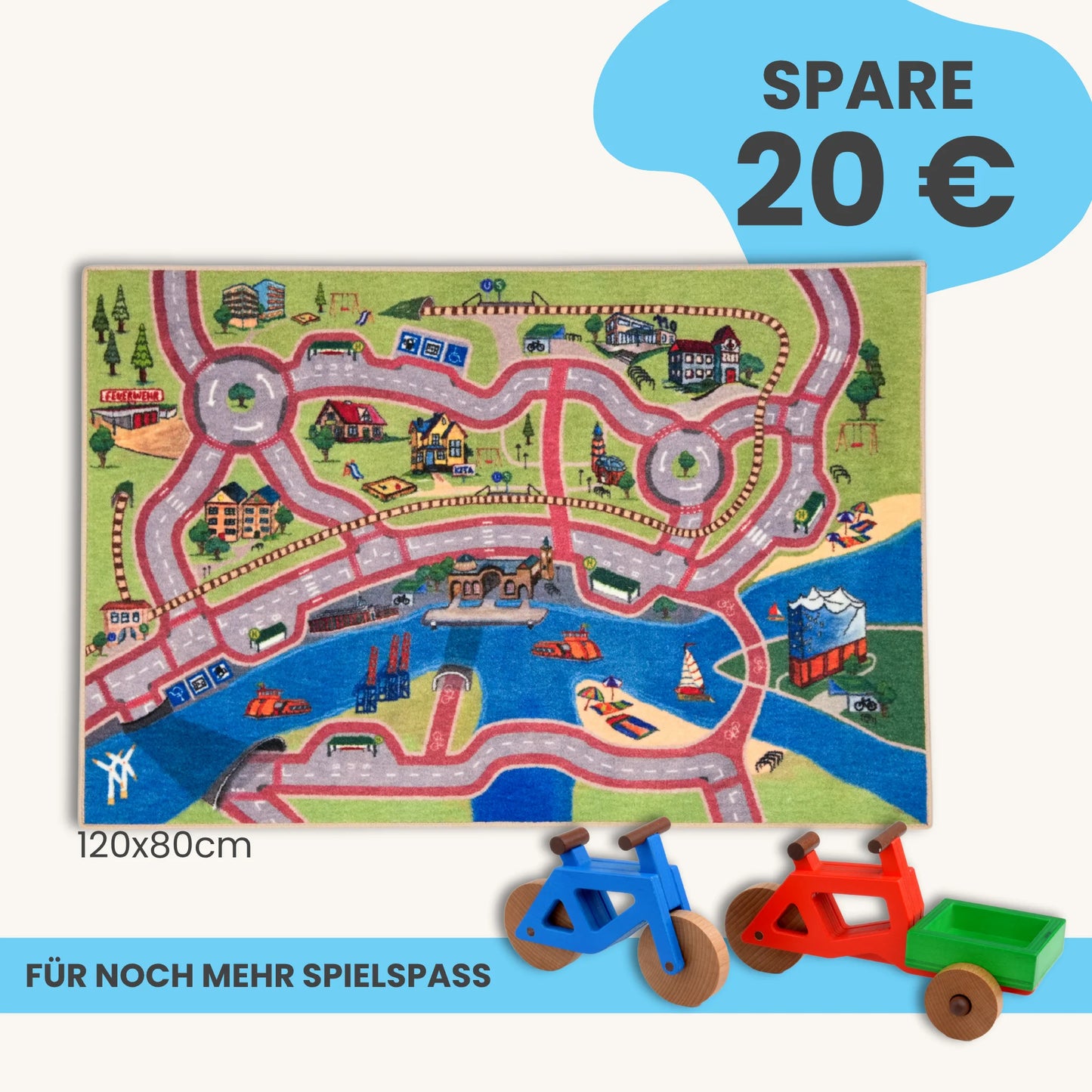 Spielteppich Hamburg 120x80cm im Starter-Set