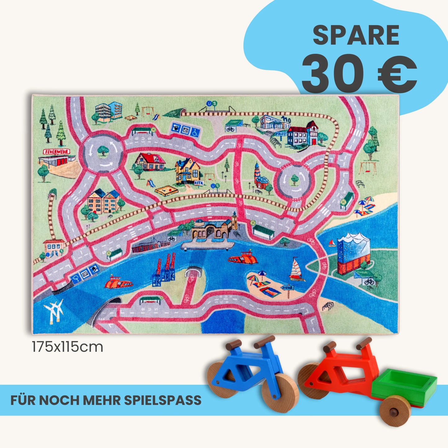 Spielteppich HAMBURG 175x115cm im Starter-Set