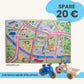 Spielteppich Freiburg 120x80cm im Starter-Set mit bunten Fahrzeugen und Spielstraße