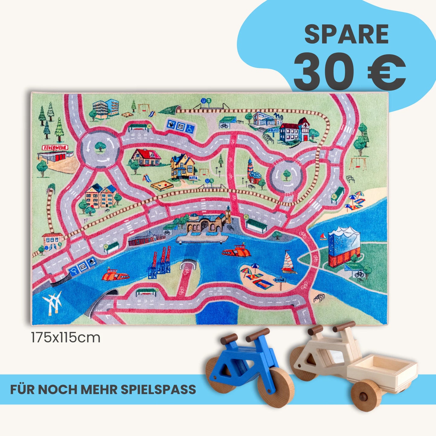 Spielteppich HAMBURG 175x115cm im Starter-Set