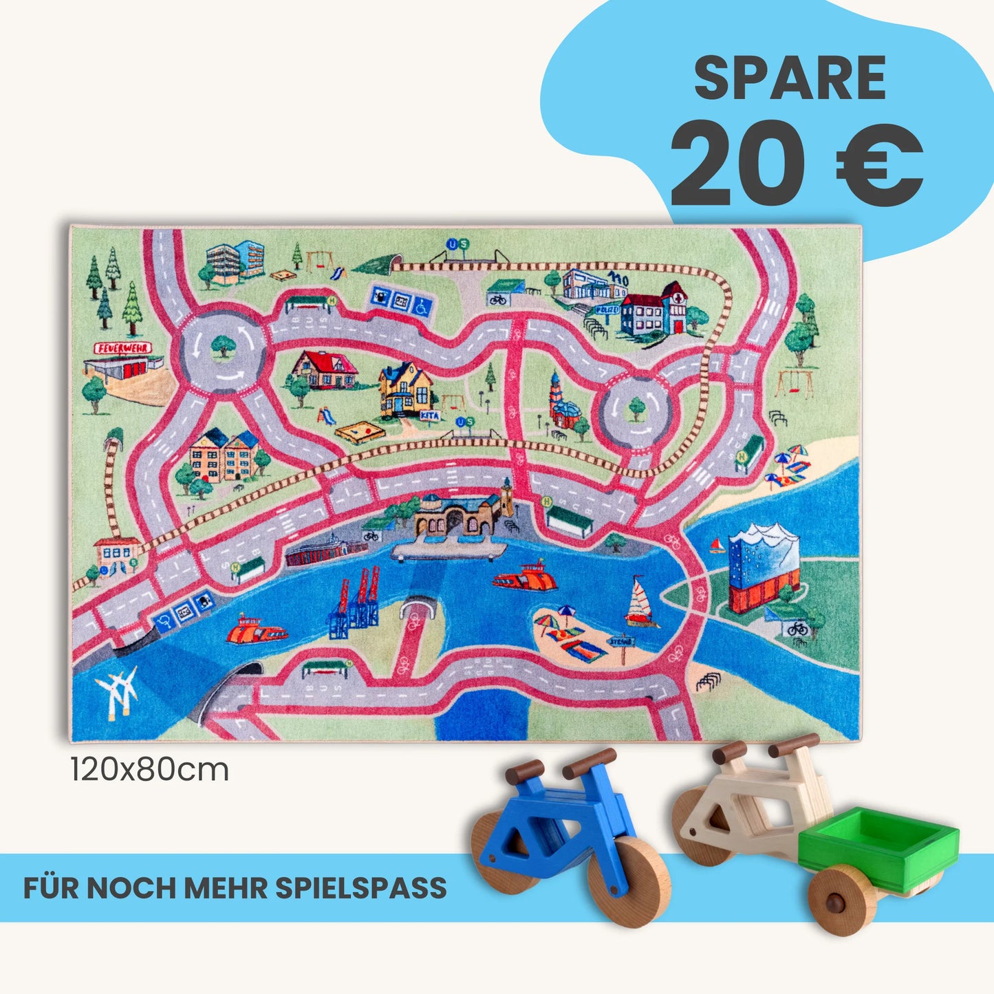 Spielteppich HAMBURG 120x80cm im Starter-Set