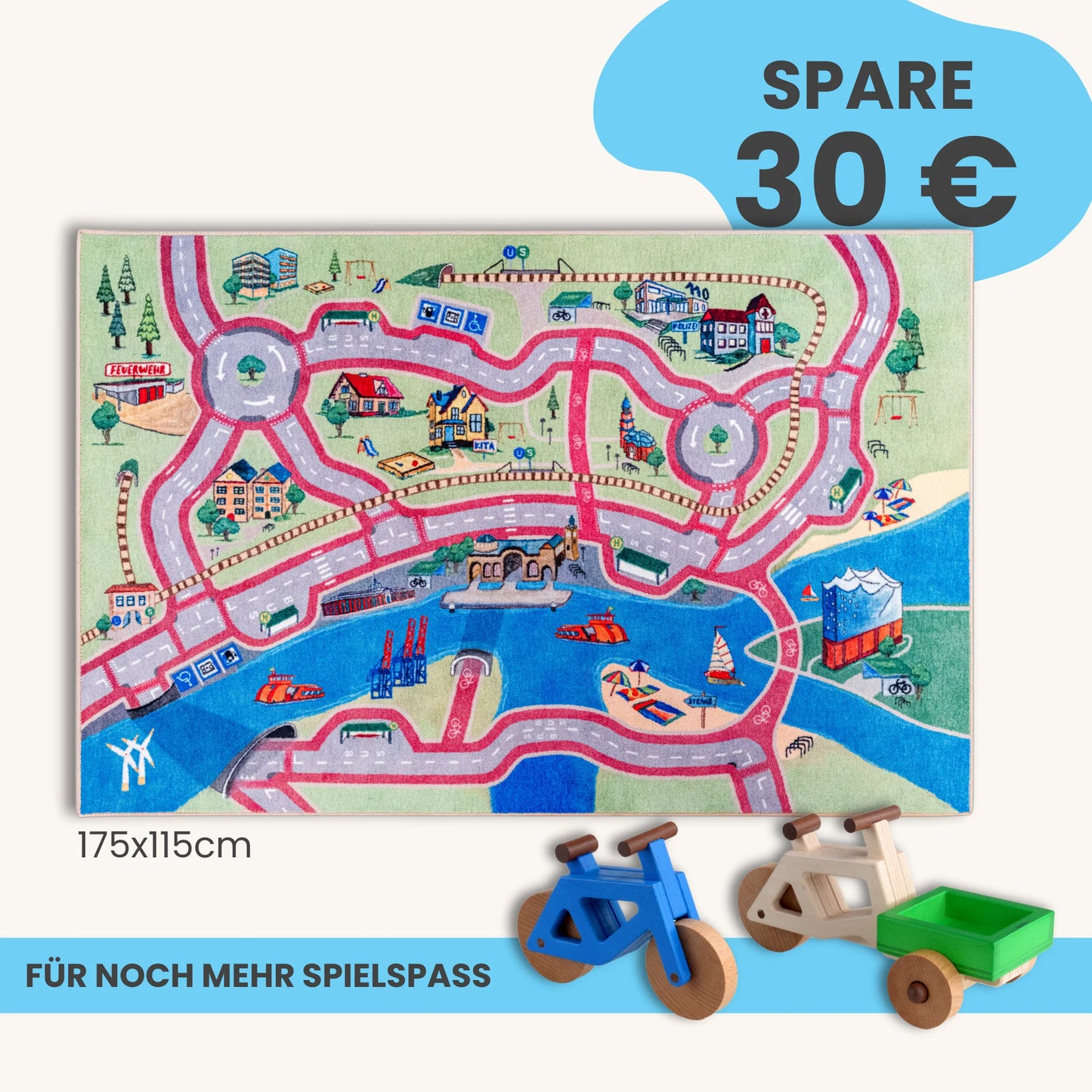 Spielteppich HAMBURG 175x115cm im Starter-Set