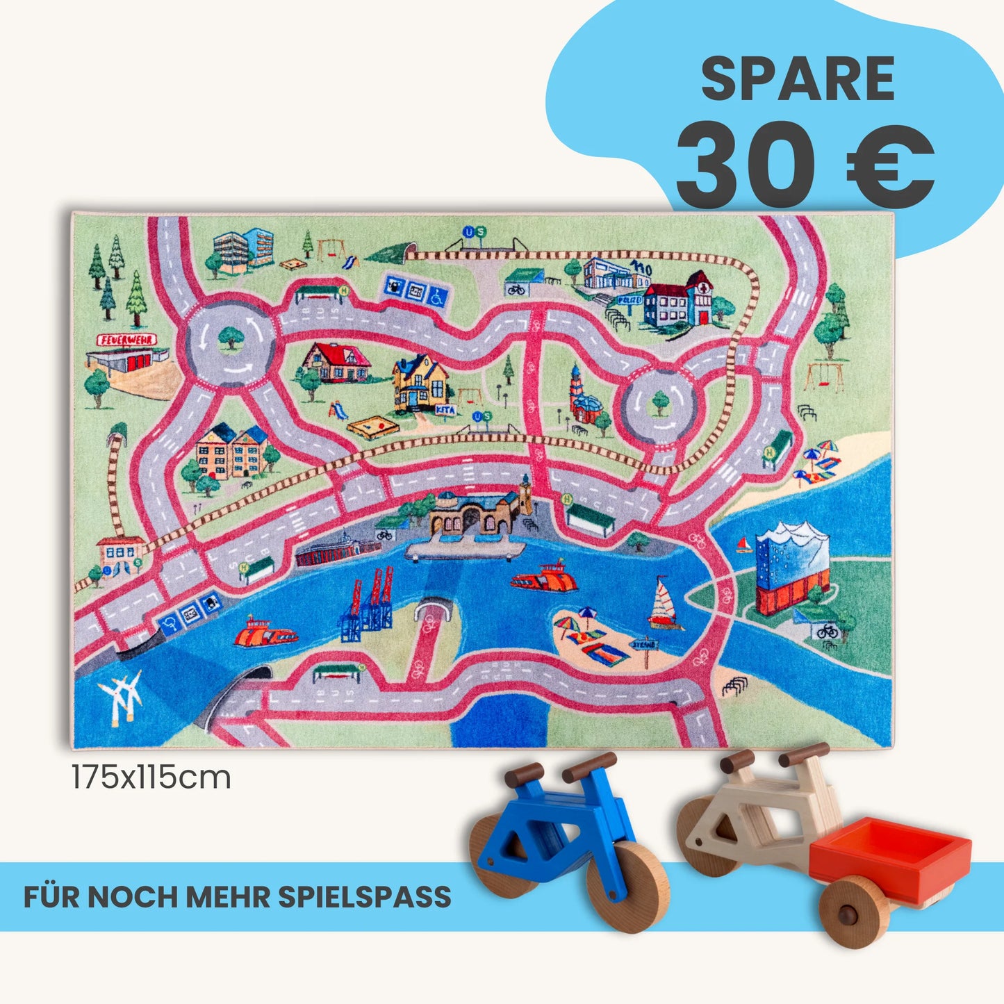 Spielteppich HAMBURG 175x115cm im Starter-Set
