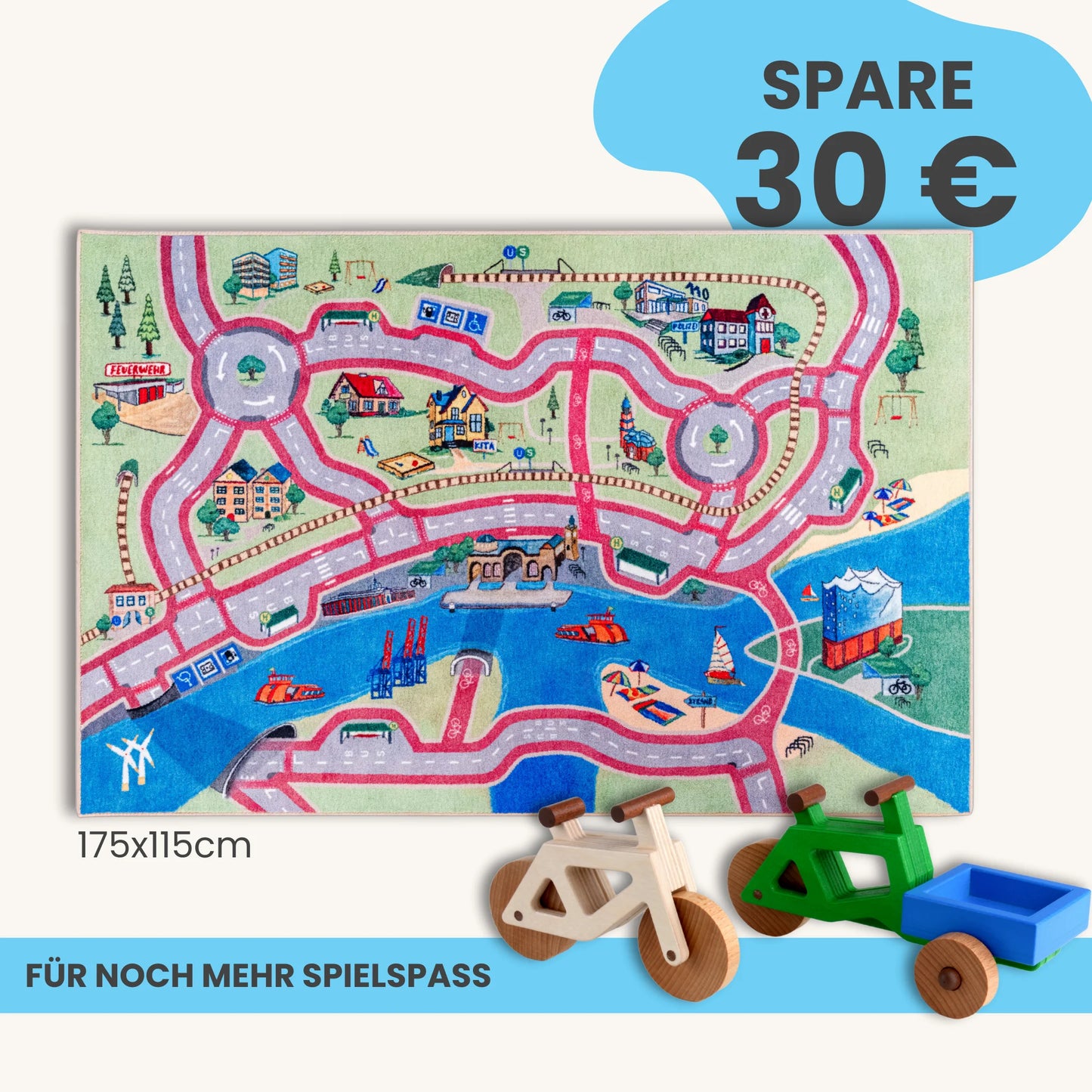 Spielteppich HAMBURG 175x115cm im Starter-Set