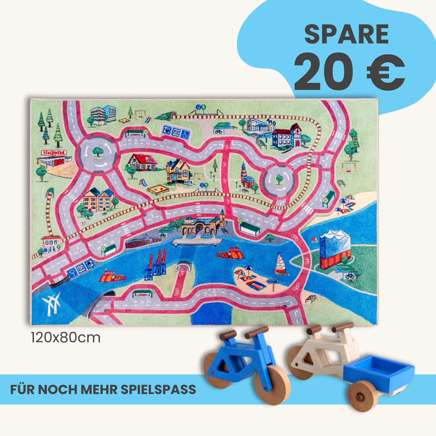 Spielteppich HAMBURG 120x80cm im Starter-Set