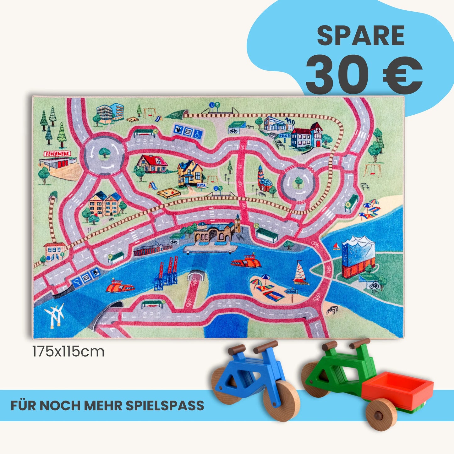 Spielteppich HAMBURG 175x115cm im Starter-Set