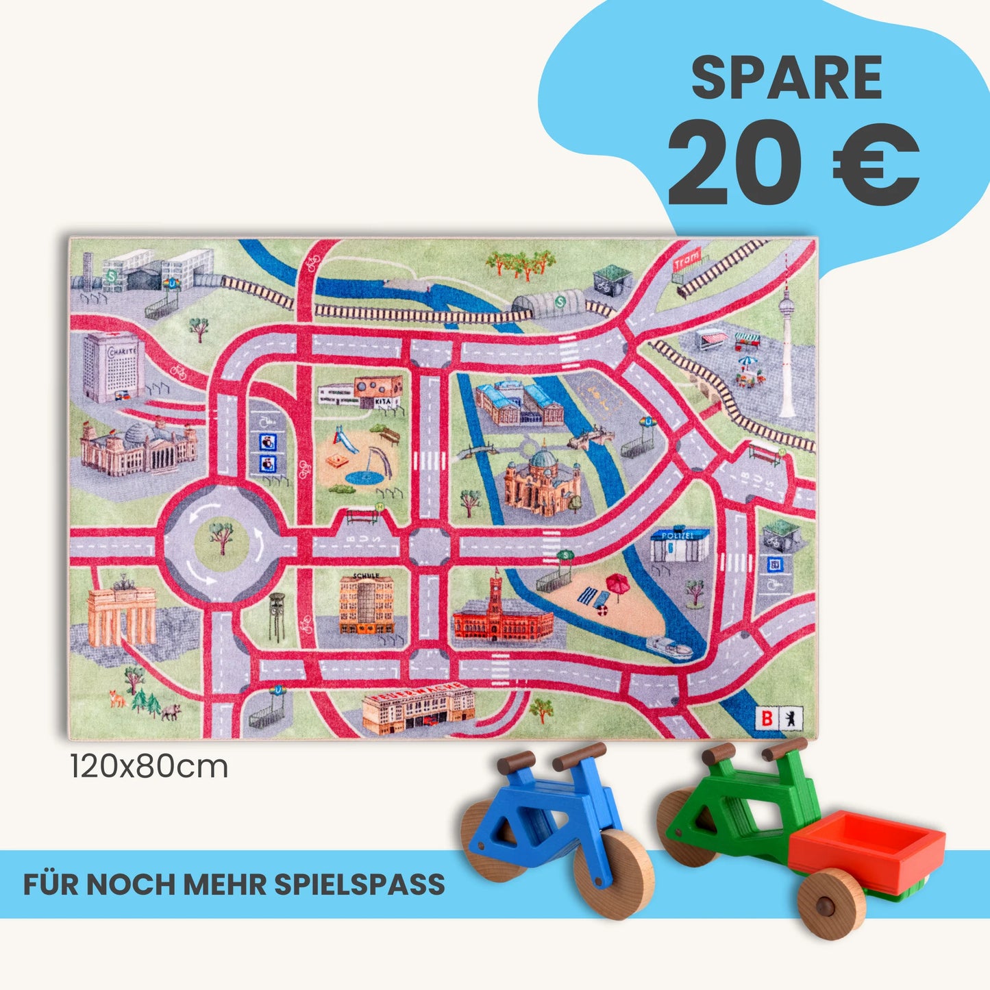 Spielteppich BERLIN 120x80cm im Starter-Set
