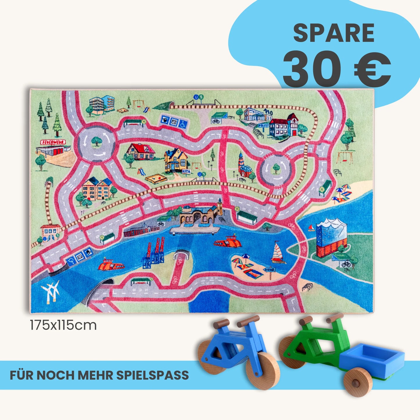 Spielteppich HAMBURG 175x115cm im Starter-Set