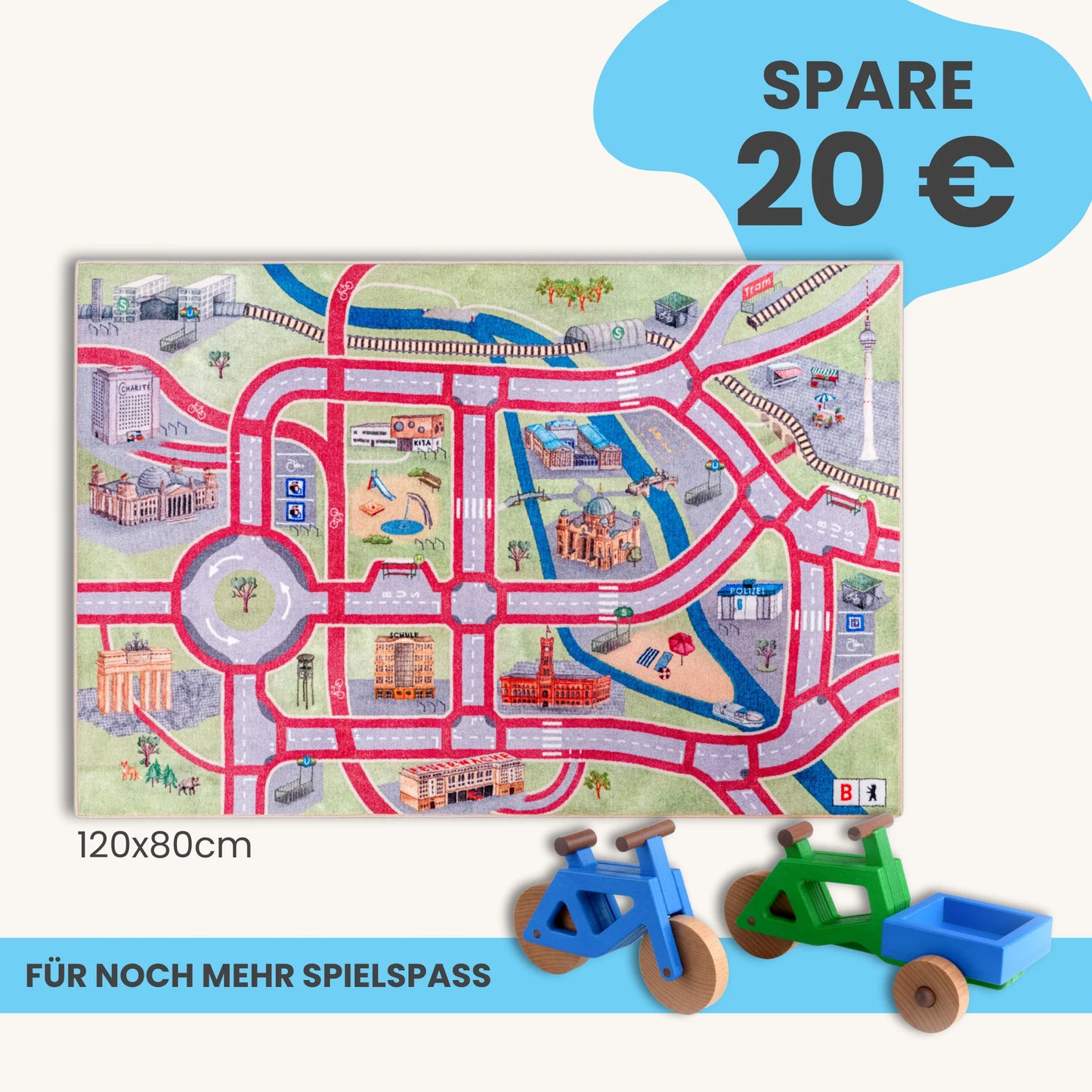 Spielteppich BERLIN 120x80cm im Starter-Set