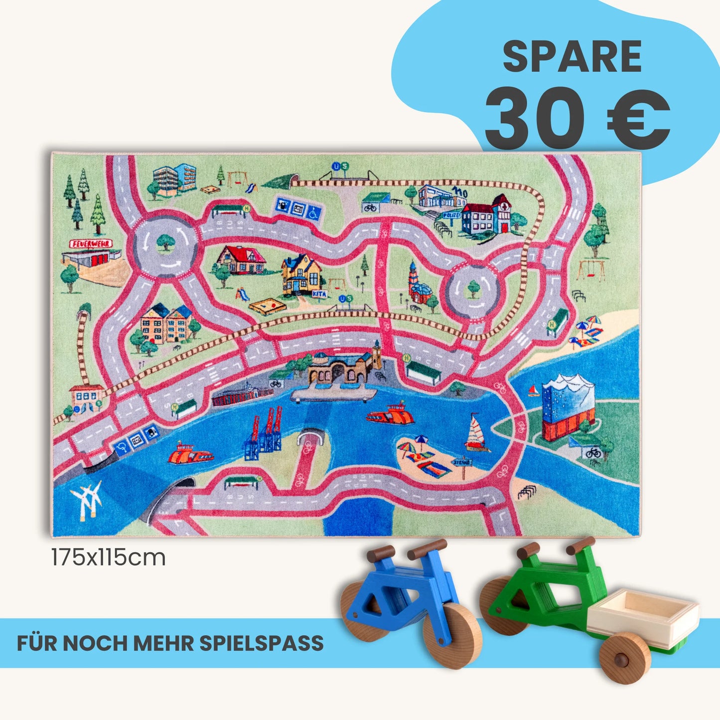 Spielteppich HAMBURG 175x115cm im Starter-Set