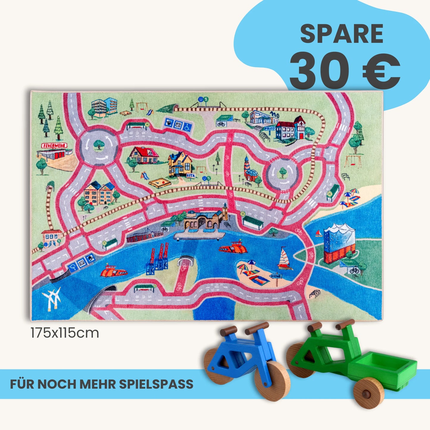 Spielteppich HAMBURG 175x115cm im Starter-Set