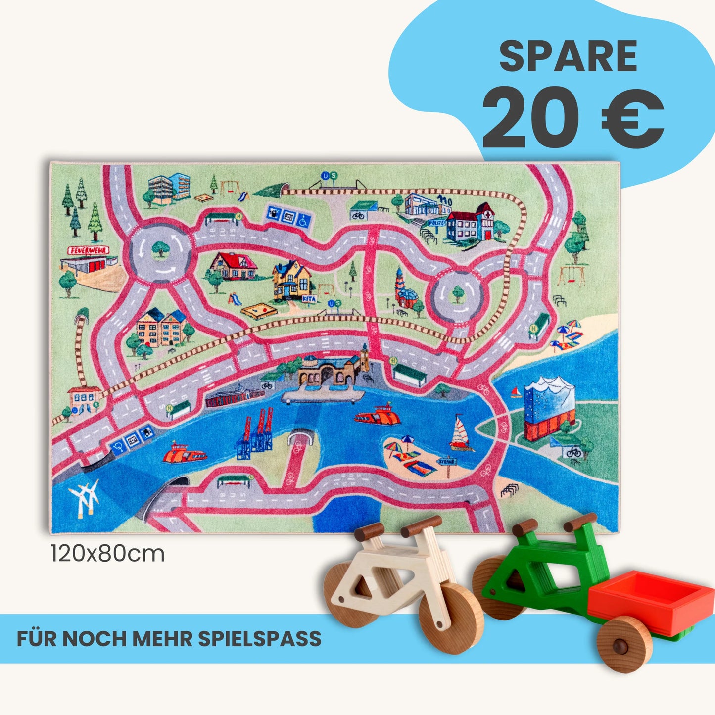 Spielteppich HAMBURG 120x80cm im Starter-Set