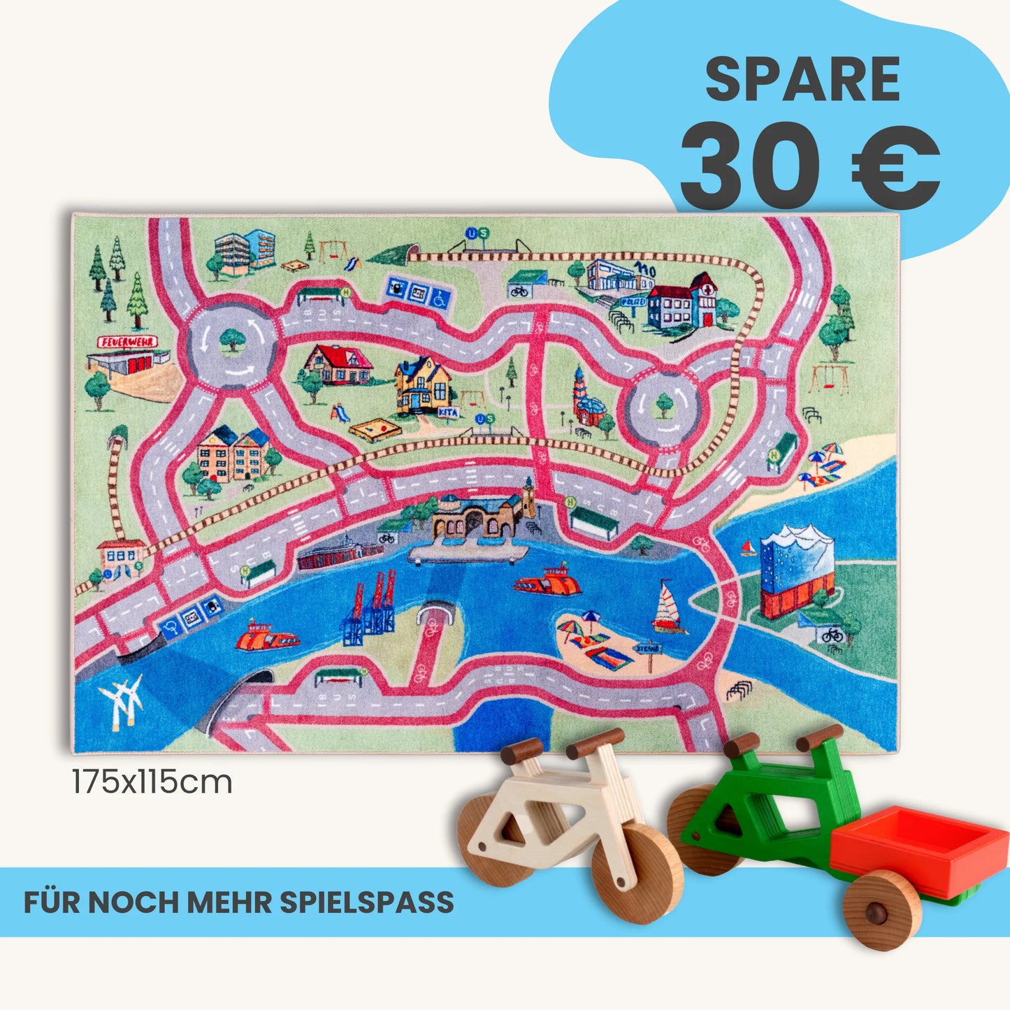 Spielteppich HAMBURG 175x115cm im Starter-Set