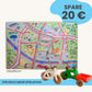 Spielteppich Freiburg 120x80cm im Starter-Set mit Spielzeugautos für mehr Spielspaß