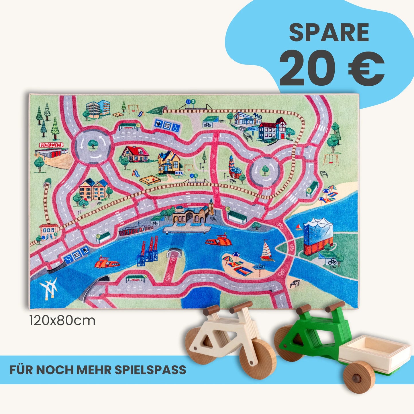 Spielteppich HAMBURG 120x80cm im Starter-Set