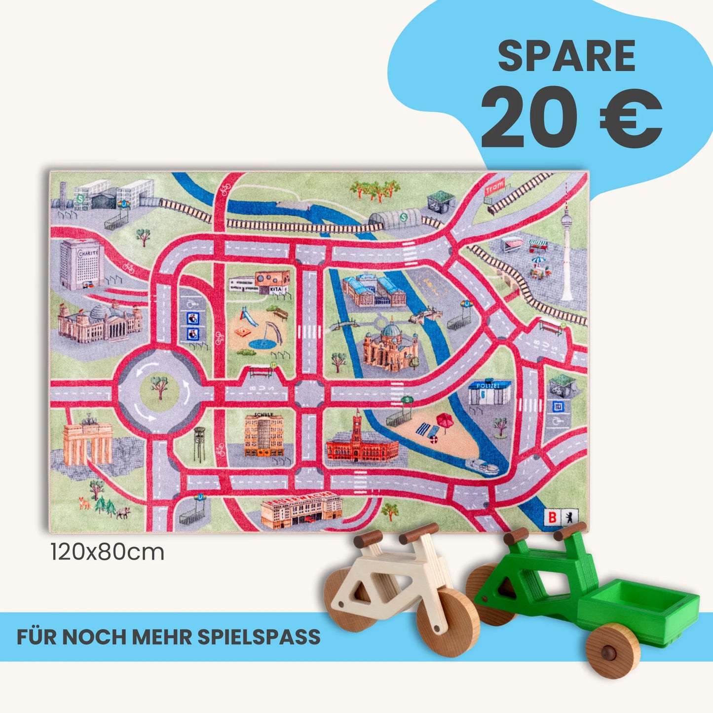 Spielteppich BERLIN 120x80cm im Starter-Set