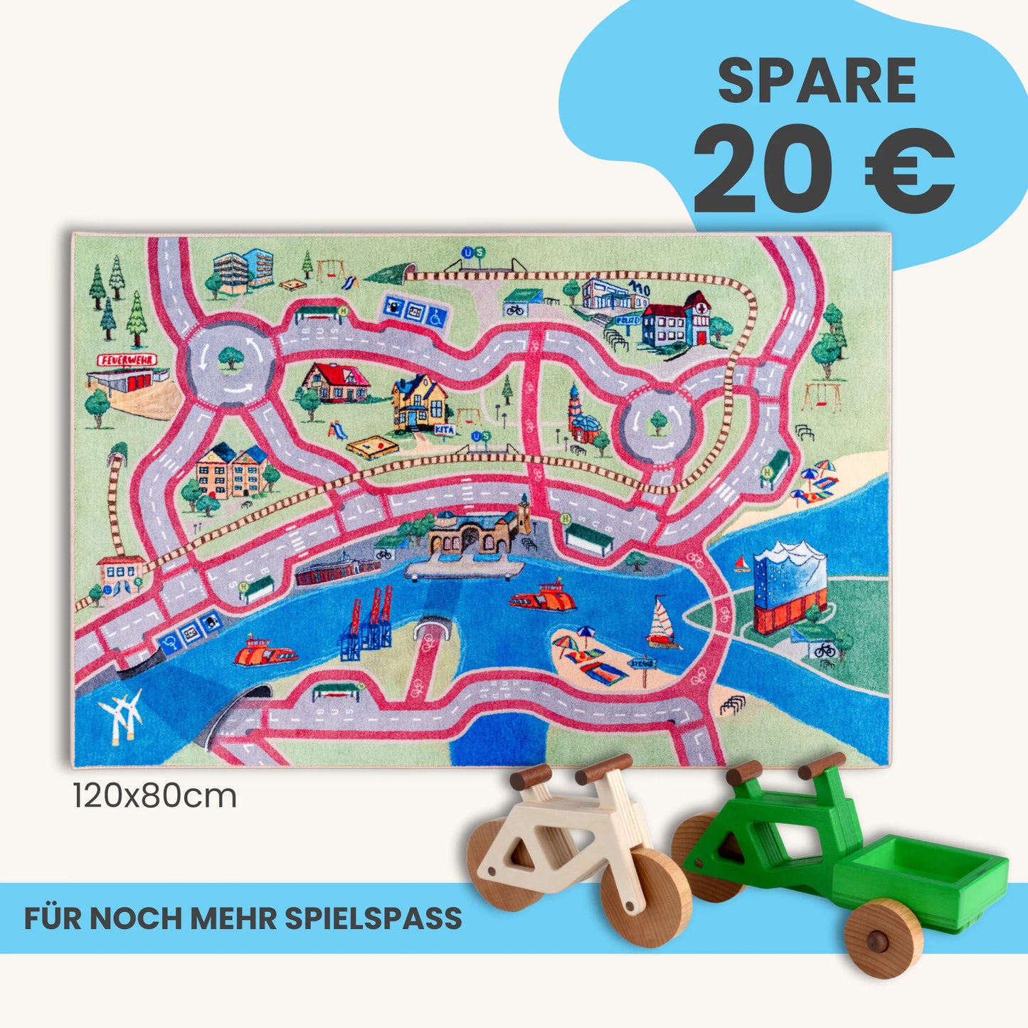 Spielteppich HAMBURG 120x80cm im Starter-Set