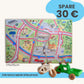 Spielteppich Freiburg 175x115cm im Starter-Set mit Stadtmotiven und Spielzeugfahrzeugen