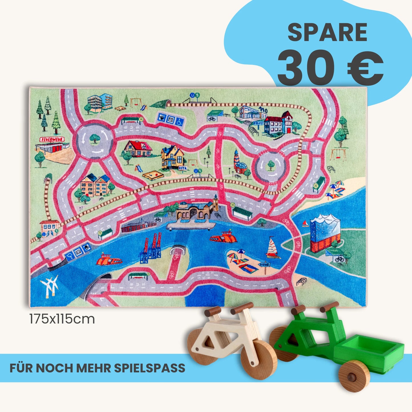 Spielteppich HAMBURG 175x115cm im Starter-Set
