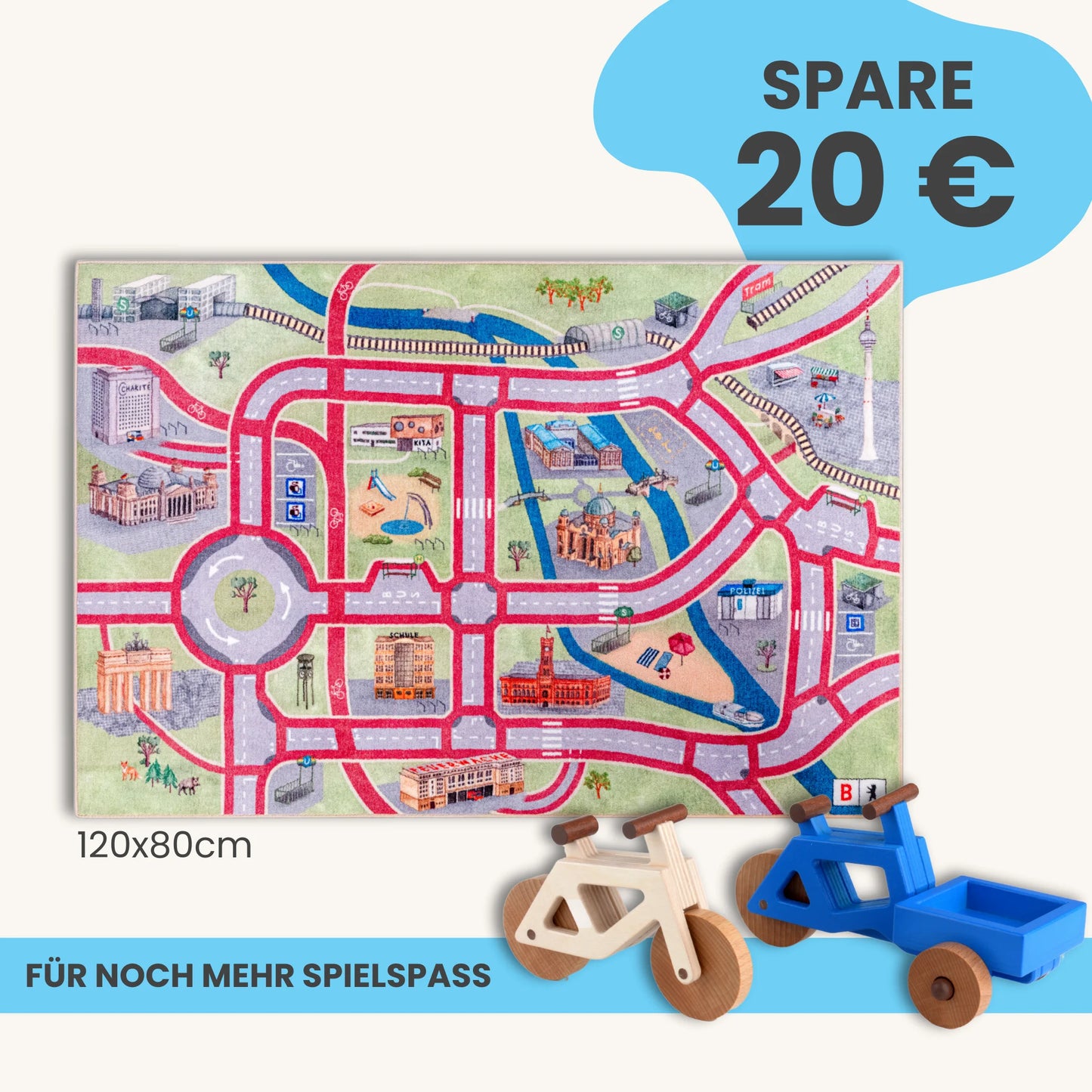 Spielteppich BERLIN 120x80cm im Starter-Set
