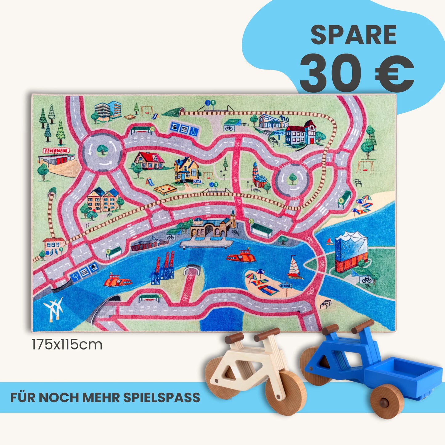 Spielteppich HAMBURG 175x115cm im Starter-Set