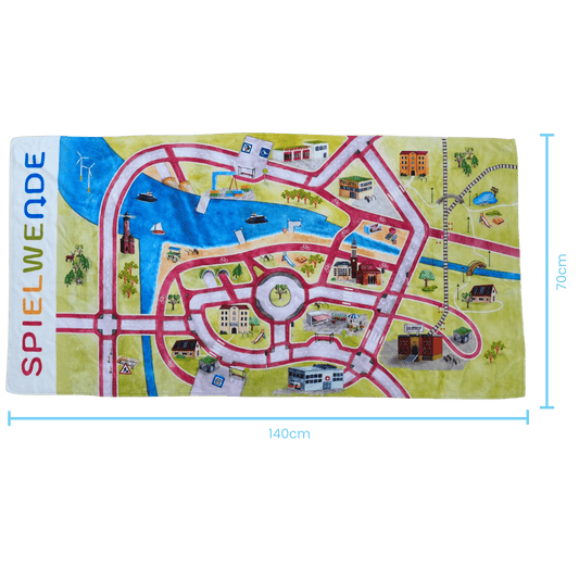 Handtuch Spielteppich To Go 140x70cm, multifunktional, OEKO-TEX zertifiziert, ideal für Kinder, Reisen und Badezimmer-Deko.